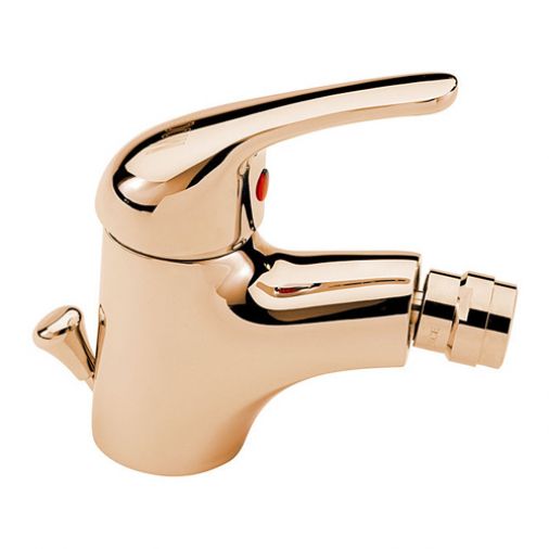 Modena mono bidet mixer with pop up waste, Antique Gold Plated