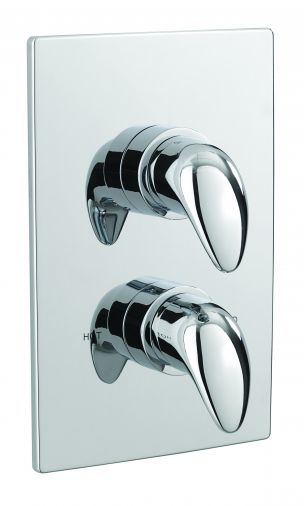 Modena thermostatic concealed shower valve with 2 way diverter, Chrome Plated
