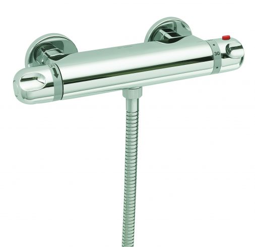 Roma exposed thermostatic shower valve only, Chrome Plated