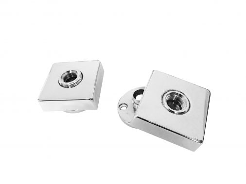 Square fast fix wall fittings, Chrome Plated