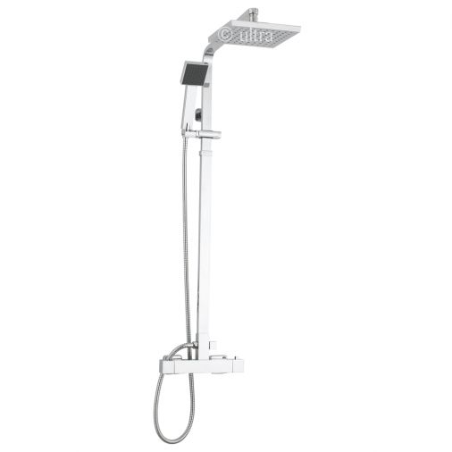 Premier Square Thermostatic Bar Valve with Rigid Riser Kit