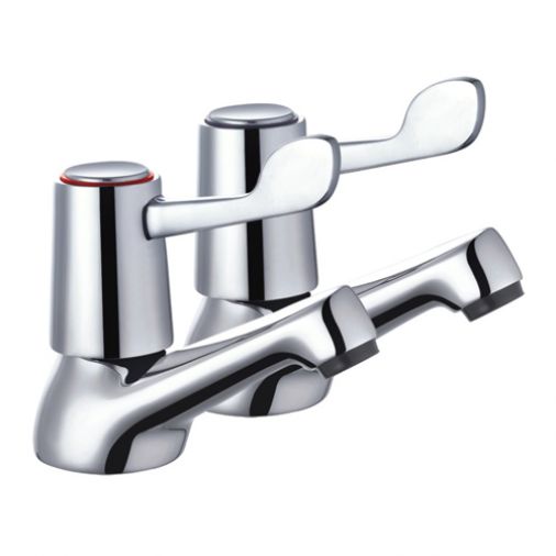 Mayfair Alpha Basin Pillar Lever Taps (Pair)