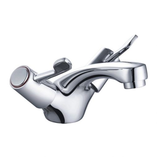 Mayfair Alpha Twin Lever Mono Basin Mixer with Pop-Up Waste