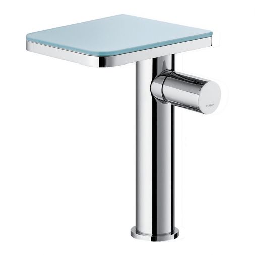 Flova Annecy Glass Waterfall Tall Mono Basin Mixer with Clicker Waste