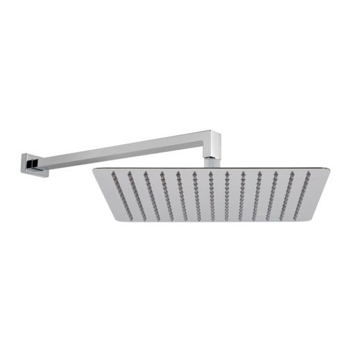 Vado Aquablade Slim Line Easy Clean Square Shower Head with Shower Arm 300mm (12")