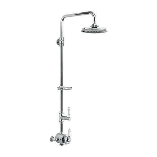 Burlington Stour Exposed Thermostatic Shower Kit with AirBurst Shower Head & Rigid Riser