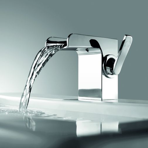 Flova Cascade Waterfall Mono Basin Mixer with Clicker Waste