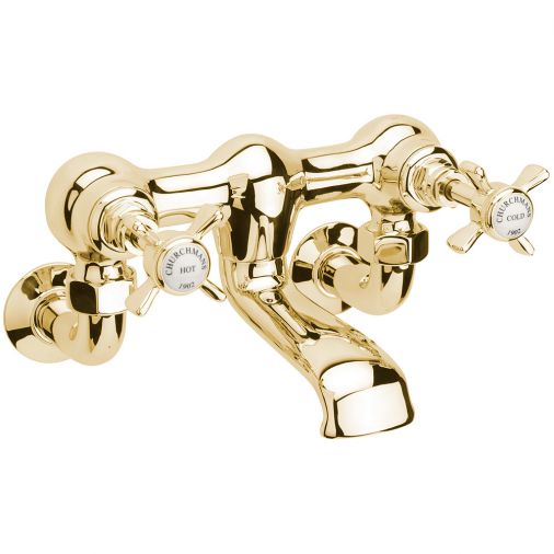 Sagittarius Churchman Deluxe Gold Wall Mounted Bath Filler