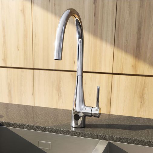 Crosswater Cucina Cook Side Lever Mono Kitchen Sensor Tap - Chrome