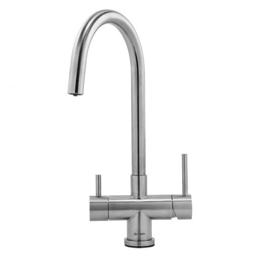 Caple Dalton Puriti Twin Lever Mono Kitchen Mixer & Cold Filtered Water Tap - Stainless Steel