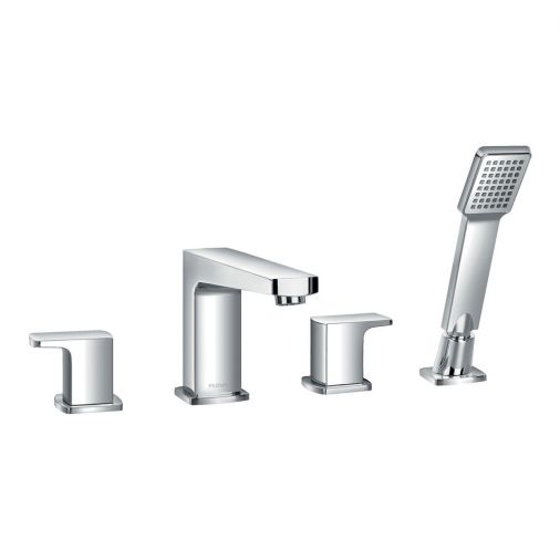 Flova Dekka 4 Hole Deck Mounted Bath Shower Mixer with Pull Out Handset