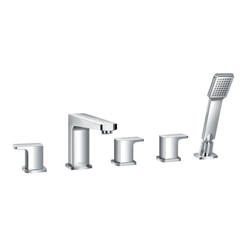 Flova Dekka 5 Hole Deck Mounted Bath Shower Mixer with Pull Out Handset