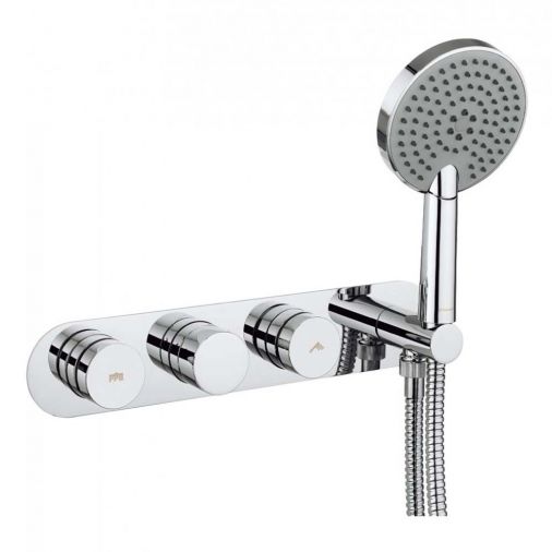 Crosswater Dial Central 2 Outlet Concealed Thermostatic Shower Valve with 3 Mode Handset