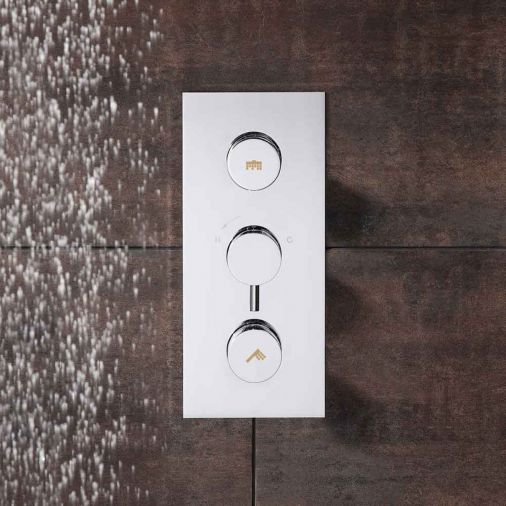 Crosswater Dial Kai Lever 2 Outlet Concealed Thermostatic Shower Valve - Portrait