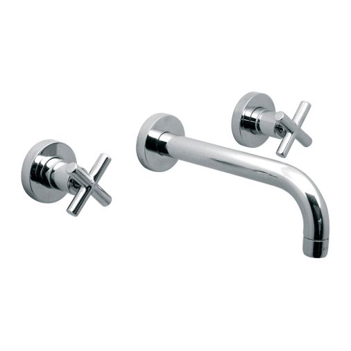 Vado Elements Water Wall Mounted 3 Hole Basin Mixer with 200mm Spout