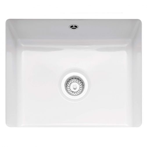 Caple Ettra Single Bowl White Ceramic Undermount Kitchen Sink - 545 x 440mm