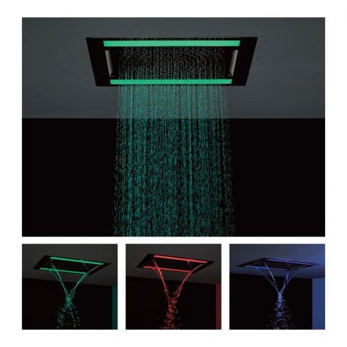 Crosswater Rio Recessed Shower Head with Lights Double Water