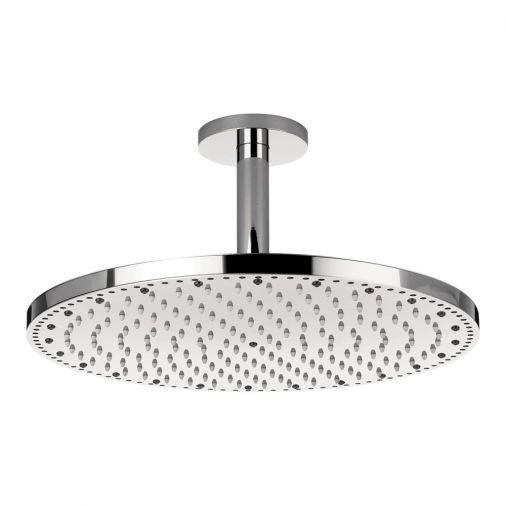 Crosswater Rio Round Spectrum Brass Shower Head 400mm with LED Lights & Ceiling Arm