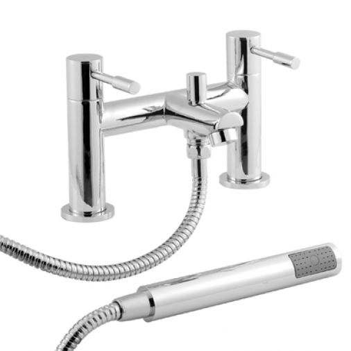 Premier Series Two Deck Mounted Bath Mixer Tap with Shower Kit