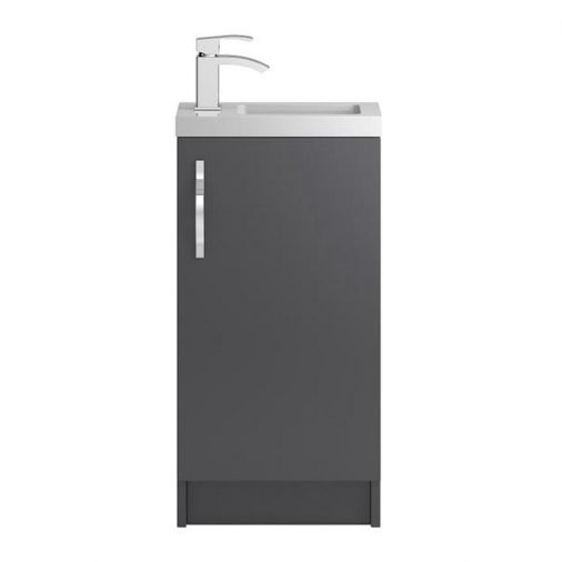 Apollo Compact 400mm Floor Standing Vanity Unit and Basin - Grey