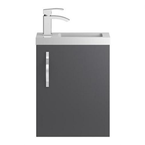 Apollo Compact 400mm Wall Hung Vanity Unit and Basin - Grey
