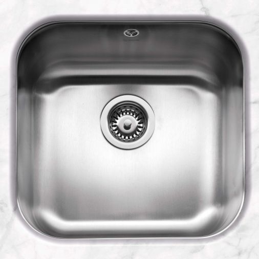 Caple Form 1 Bowl Undermount Satin Stainless Steel Sink & Waste Kit - 452 x 434mm