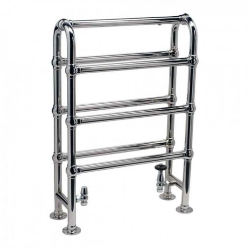 DQ Heating Hilborough Luxury Traditional Heated Towel Rail Radiator - Chrome - 1028 X 837mm