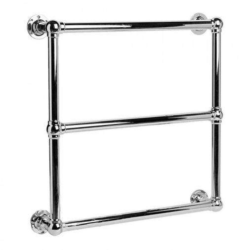 DQ Heating Hockwold Wall Mounted Traditional Heated Towel Rail - 685 x 475mm - Polished Nickel