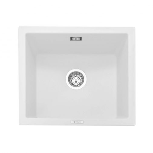 Caple Leesti 1 Bowl Chalk White Inset or Undermount Granite Composite Kitchen Sink & Waste Kit - 533