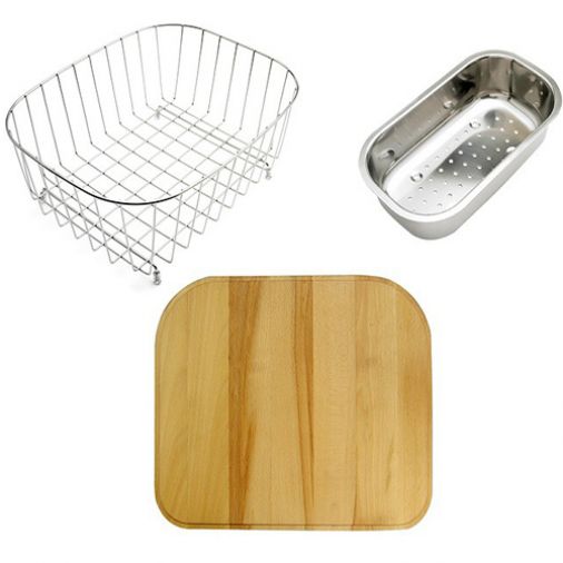 Astracast MSK2 1.5 Bowl Accessory Pack With Grid, Chopping Board & Colander - Stainless Steel