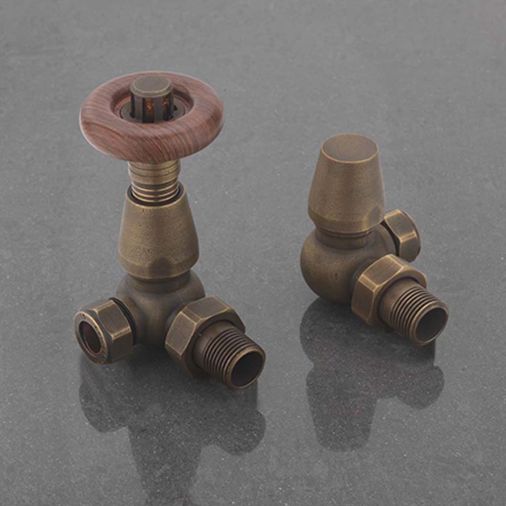 Sagittarius Camden Thermostatic Corner Radiator Valve - Antique Bronze