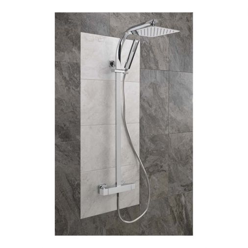 Sagittarius Curve Exposed Thermostatic Shower Valve and Rigid Riser Kit