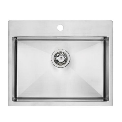 Clearwater Urban 1 Bowl Brushed Stainless Steel Kitchen Sink & Waste Kit - 440 x 510mm