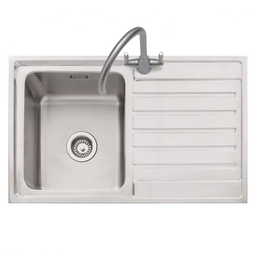 Caple Vanga 1 Bowl Satin Stainless Steel Sink & Waste Kit - 800 x 500mm