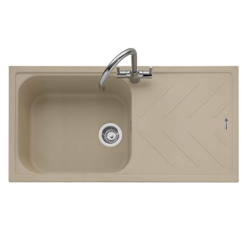Caple Veis 1 Bowl Desert Sand Granite Composite Kitchen Sink & Waste Kit with Reversible Drainer - 1