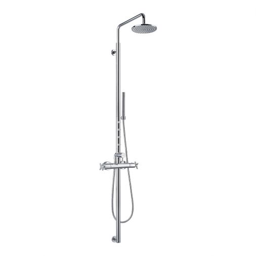 Flova XL Thermostatic Shower Column with Overhead Shower, Handset Kit & Body Jets