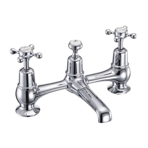 Burlington Claremont Bridge Basin Mixer Tap with Swivel Spout & Waste