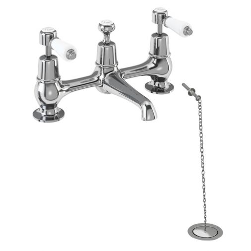 Burlington Kensington Bridge Basin Mixer Tap with Swivel Spout & Waste