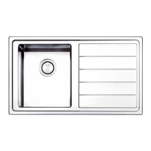 Clearwater Linear Plus Single Bowl Brushed Stainless Steel Kitchen Sink - 860 x 500mm