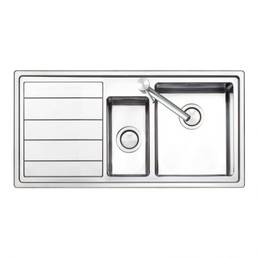 Clearwater Linear Plus 1.5 Bowl Brushed Stainless Steel Sink & Waste - 1000 x 500mm