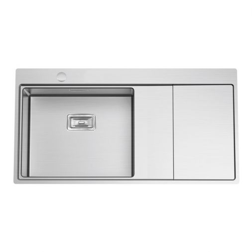 Clearwater Xeron 105 Single Bowl Brushed Stainless Steel Sink & Waste - 1000 x 520mm
