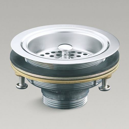 Clearwater 90mm Deluxe Basket Strainer & Overflow - Brushed Steel