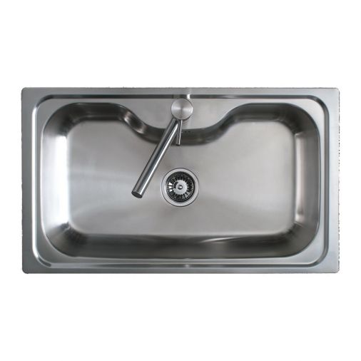 Clearwater Ocean Single Bowl Brushed Stainless Steel Sink & Waste - 860 x 500mm