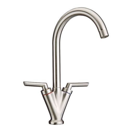 Clearwater Vitro Twin Lever Mono Sink Mixer with Swivel Spout